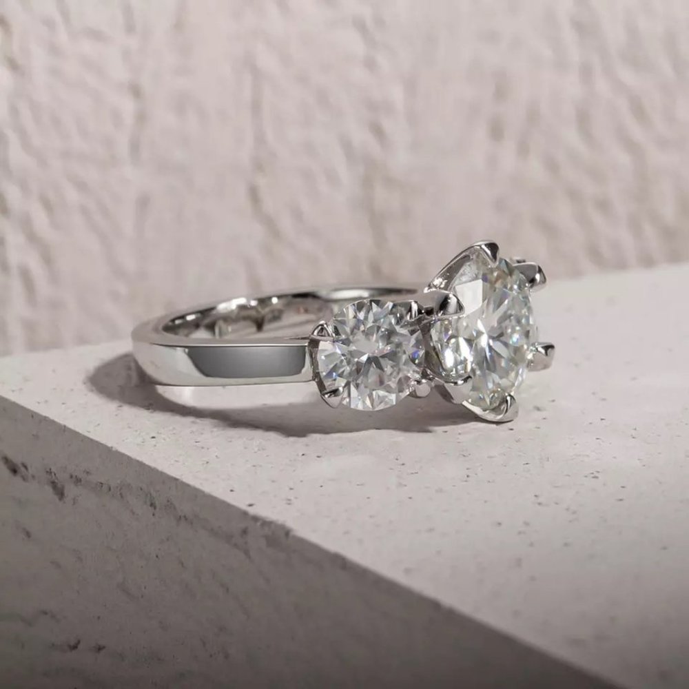 Certified 5ct. t.w. Diamond Three-stone Brilliant Cut Engagement Ring - Picture 6 of 16